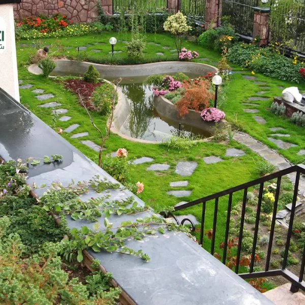 فضای سبز باغ محوطه و ویلا