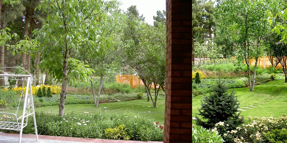 حیاط سازی زیبا دشت